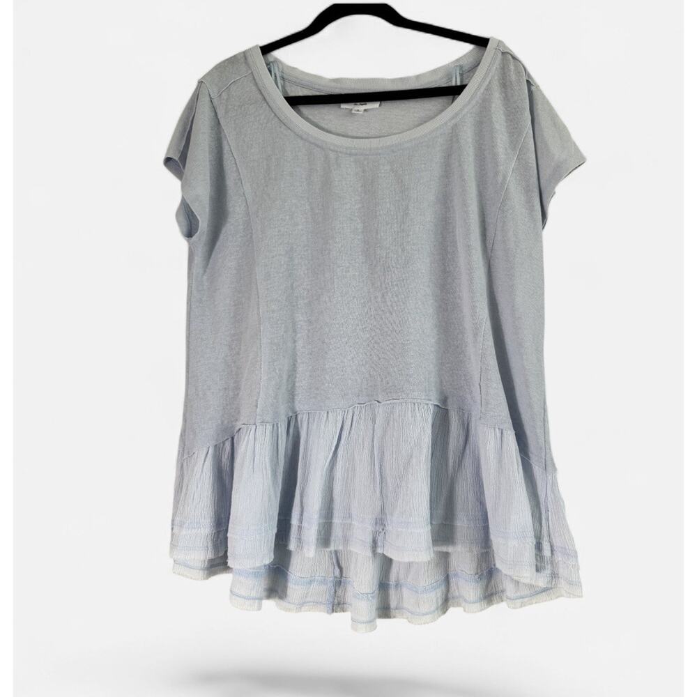 EE:Some Women Top Light Blue Size S Short Sleeve Summer Spring Casual Basic